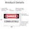 Signmission Combustible Danger Sign, Aluminum, 18in W x 12in L, 2PK OS-2PACK-DS-A-1218-L-2343 - alternate 4